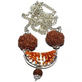 Silver One mukhi mala with 5 mukhi rudrakshaSilver One mukhi mala with 5 mukhi rudraksha.