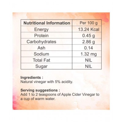 Sinew Nutrition Apple Cider Vinegar Without Mother 750 ml Unflavoured