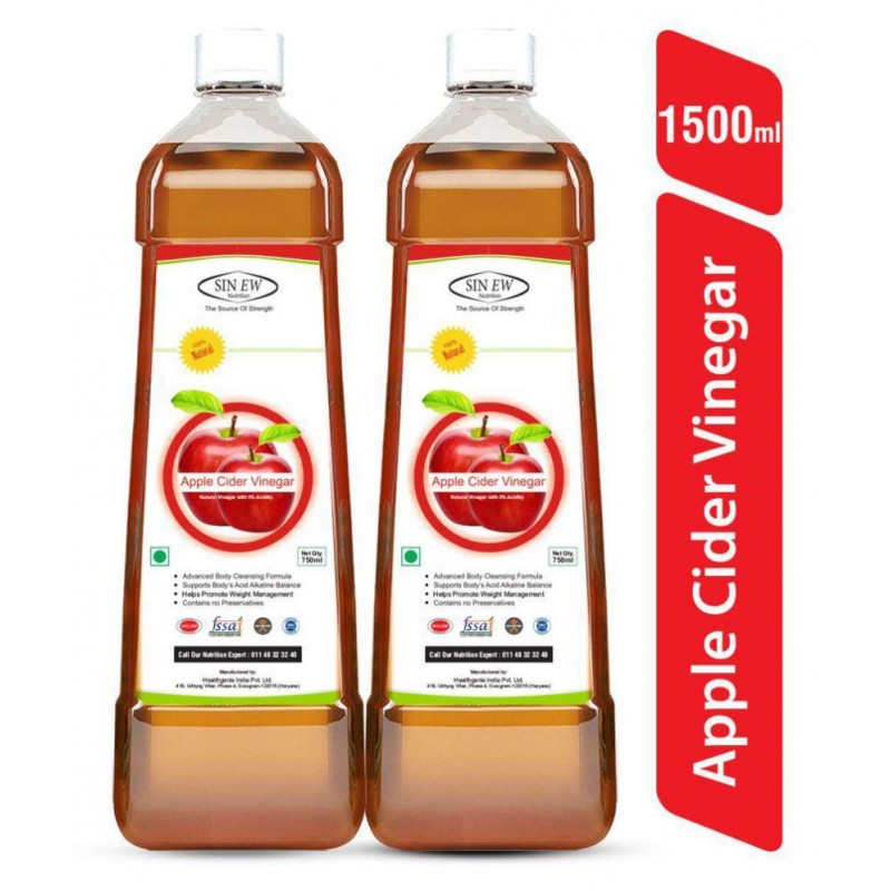 Sinew Nutrition Apple Cider Vinegar (Without Mother) 750 ml Unflavoured Pack of 2