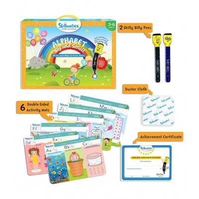 Skillmatics Educational Game : Alphabet Big and Small | Reusable Activity Mats with 2 Markers | Gifts & Creative Learning for Ages 3-6