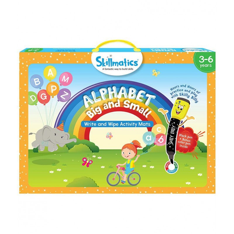 Skillmatics Educational Game : Alphabet Big and Small | Reusable Activity Mats with 2 Markers | Gifts & Creative Learning for Ages 3-6