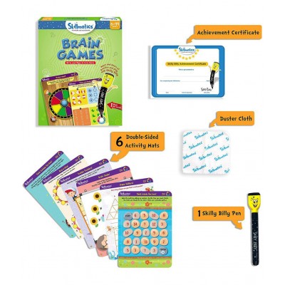 Skillmatics Educational Game : Brain Games | Reusable Activity Mats with Marker Pen | Gifts, Travel Toy & Learning Tools for Ages 6 and Up