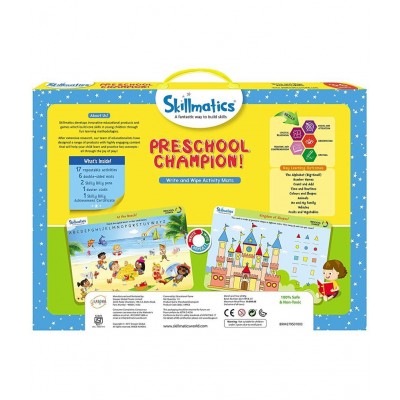Skillmatics Preschool Champion! | Reusable Activity Mats | Educational Game with 2 Markers | Gifts for Kids Ages 3-6