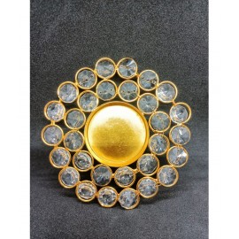 Sky Line Gold Table Top Crystal Tea Light Holder - Pack of 1