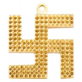 Skyburry PC Golden Brass Shree Yantra Swastik Pyramid Yantra