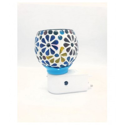 Skys & Ray Beautiful Ceramic Kapoor Dani/Aroma Oil Burner Cum Night Lamp with Switch (in-Built on/Off Button for Heating) -Design on The Kapoordani May Vary