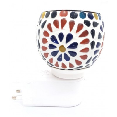 Skys & Ray Beautiful Ceramic Kapoor Dani/Aroma Oil Burner Cum Night Lamp with Switch (in-Built on/Off Button for Heating) -Design on The Kapoordani May Vary