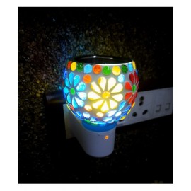 Skys & Ray Beautiful Ceramic Kapoor Dani/Aroma Oil Burner Cum Night Lamp with Switch (in-Built on/Off Button for Heating) -Design on The Kapoordani May Vary