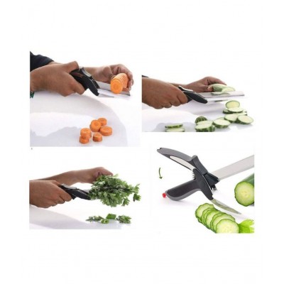 Smart Clever Cutter - Chopper, Slicer, Scissors - 1 Pic. + 4 in 1 Peeler, Grater - 1 Pic. Multi Color