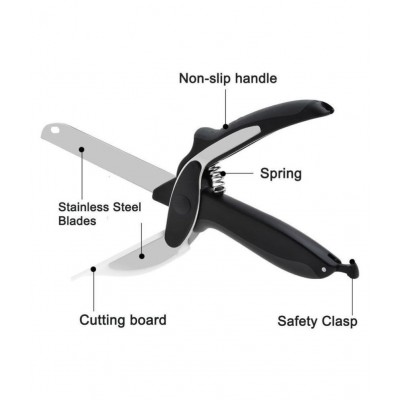 Smart Clever Cutter - Chopper, Slicer, Scissors - 1 Pic. + 4 in 1 Peeler, Grater - 1 Pic. Multi Color