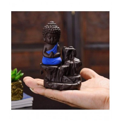 Smoke Buddha Blue With10pcCone Resin Ganesha Idol 12 x 7 cms Pack of 1 1 Resin Buddha Idol 12 x 7 cms Pack of 1