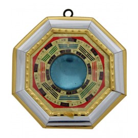 Snaya Collection Feng Shui Vastu Convex Bagua / Pa Kua Multicolor Wooden Mirror