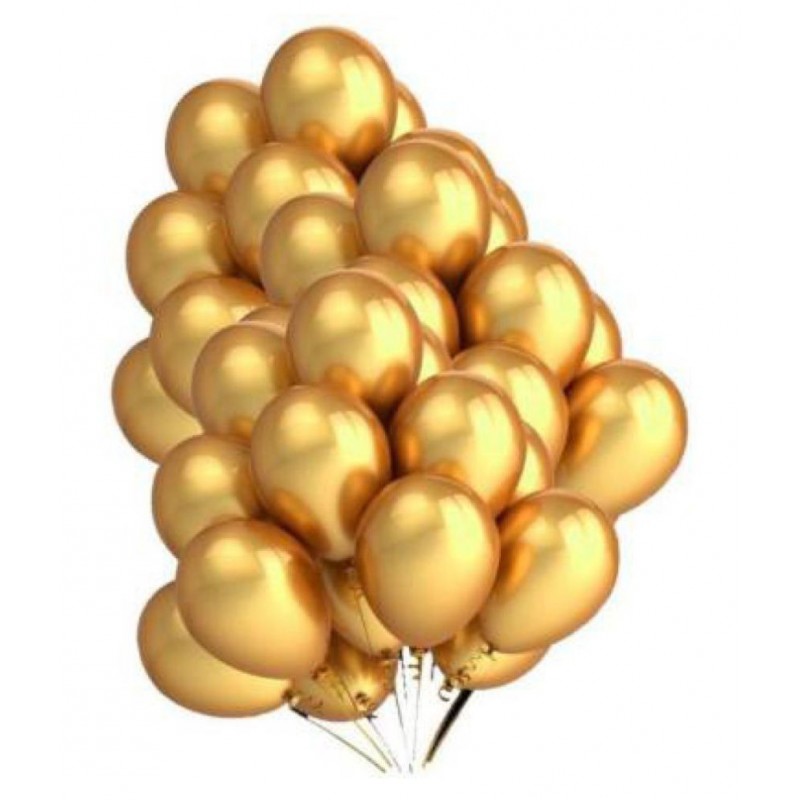 Solid Balloons Metallic HD Finish Golden (Pack of 50) Balloon