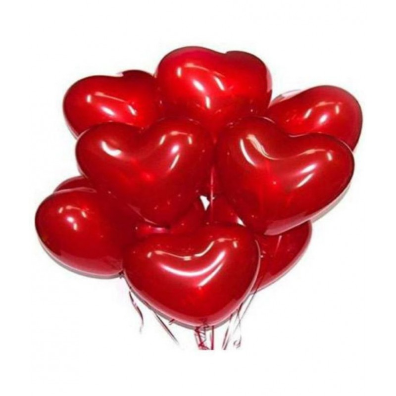 Solid Red Heart Balloons