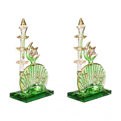 Somil Green Glass Figurines 10 - Pack of 2