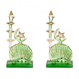 Somil Green Glass Figurines 10 - Pack of 2
