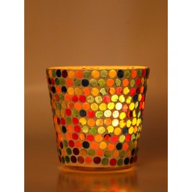 Somil Multicolour Table Top Glass Tea Light Holder - Pack of 1