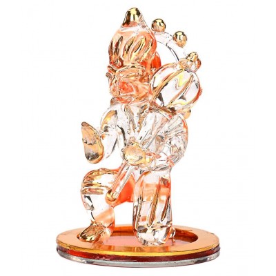 Somil Orange Glass Handicraft Showpiece - Pack of 1