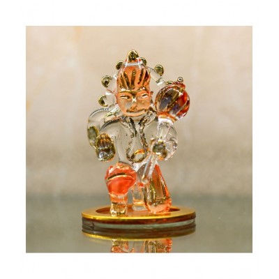 Somil Orange Glass Handicraft Showpiece - Pack of 1