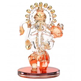 Somil Orange Glass Handicraft Showpiece - Pack of 1