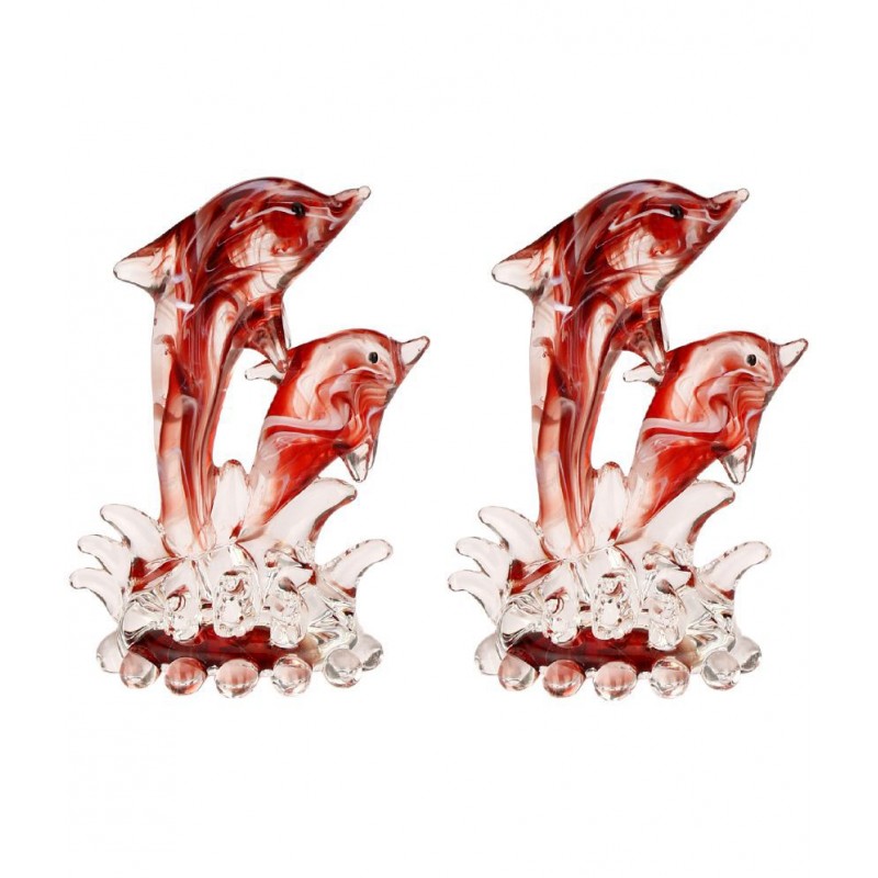 Somil Red Glass Figurines 7 - Pack of 2