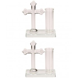 Somil White Glass Figurines 8 - Pack of 2