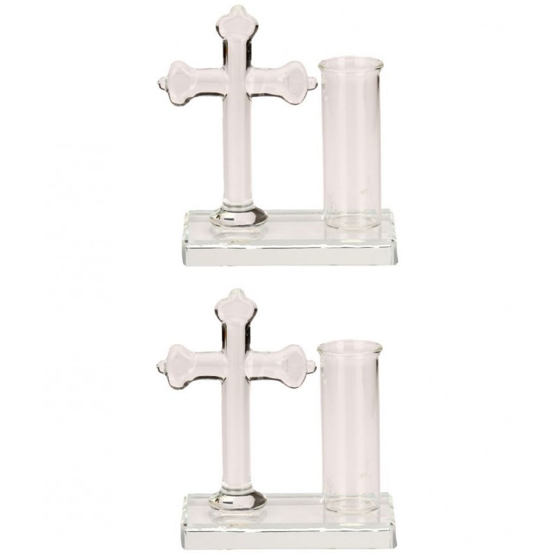 Somil White Glass Figurines 8 - Pack of 2