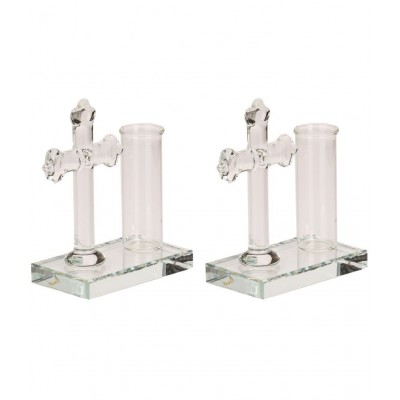 Somil White Glass Figurines 8 - Pack of 2