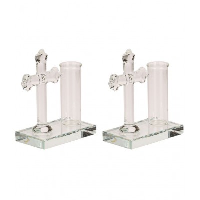 Somil White Glass Figurines 8 - Pack of 2
