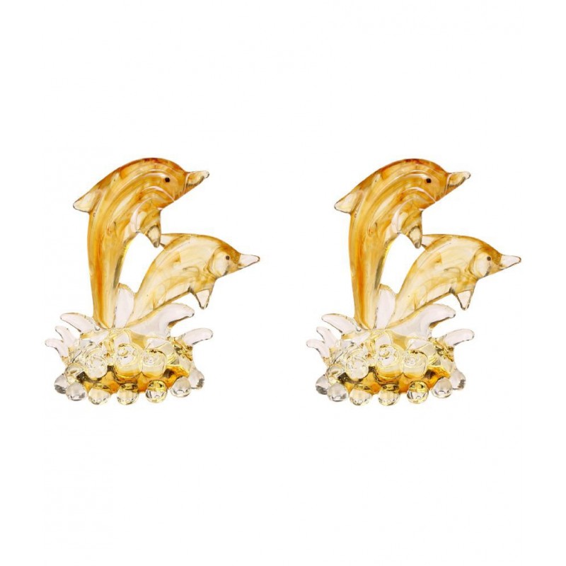 Somil Yellow Glass Figurines 7 - Pack of 2