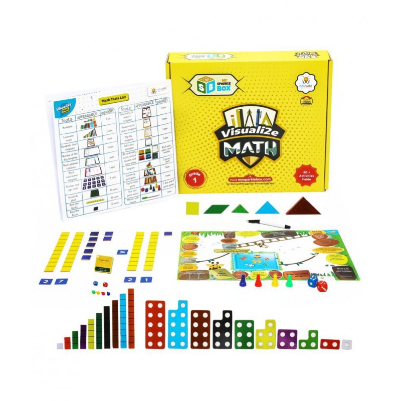Sparklebox Math Activities Learning Kit for Grade 1 | 22 Fun Activities for Hands On Learning | Age 4 Years and Above.