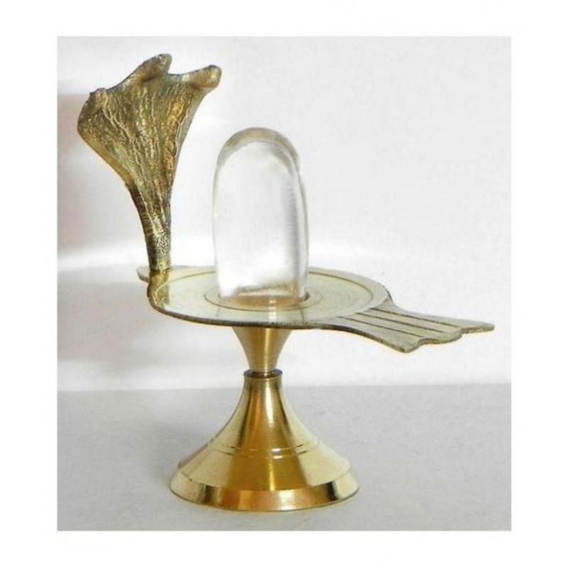 Sphatik Linga on Brass Stand