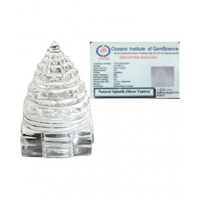 Sphatik shree yantra with lab certificate of Authenticity 12-15gm Sphatik Shree Shri Yantra of Pure Natural Quartz Crystal Sphatik Gemstone