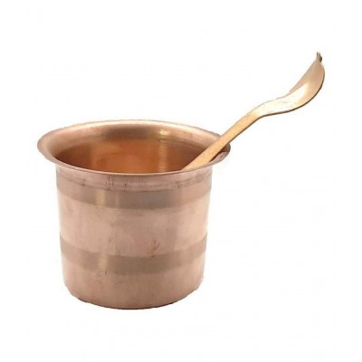 Spherulemuster Akhand Jyoti Deepak with Panchpatra for Pooja Purpose-Set of 2