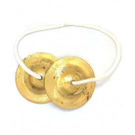 Spherulemuster Handmade Bhajan Kirtan (Jhanjh) Manjeera (3.2 inches)-Brass material