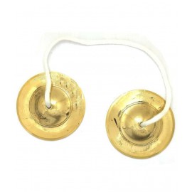Spherulemuster Handmade Bhajan Kirtan Jhanjh Manjeera (3.5 inches)-Brass material