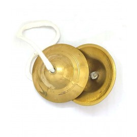 Spherulemuster Handmade Bhajan Kirtan Manjeera (3 inches)-Brass material