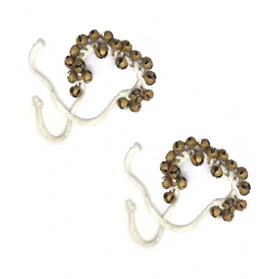 Spherulemuster Handmade Bhajan Kirtan Manjeera (5.5 cm) with Ghunghru Payal Set of 2- Brass Material