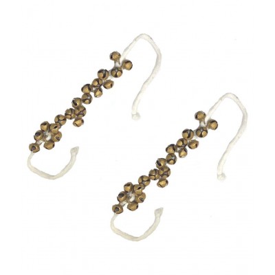 Spherulemuster Handmade Bhajan Kirtan Manjeera (5.5 cm) with Ghunghru Payal Set of 2- Brass Material