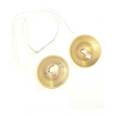 Spherulemuster Handmade Bhajan Kirtan Manjeera (5.5 cm) with Ghunghru Payal Set of 2- Brass Material