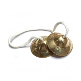 Spherulemuster Handmade Bhajan Kirtan Manjeera (7cm)-Brass material