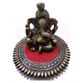 Spherulemuster Pagdhi Ganesh for Pooja Gift and Decorative Showpeace Paper Weight