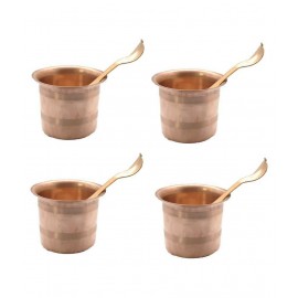 Spherulemuster Panch Patra for Pooja with Achmani Pali-Copper (5.5cm)-Set of 4
