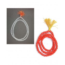 Spherulemuster South Indian Holy mala Crystal Mala for Jap and neack wearing  - Set of 2 Packs