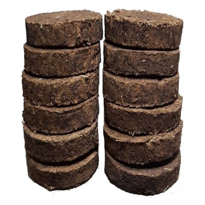 Spherulemuster Special Cow Dunk Cakes for Pooja Havan Yagyari Agnihotra Holi and any Religious Purpose Round Shape Set of 14