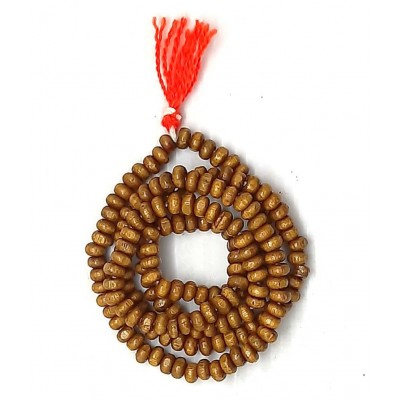 Spherulemuster Tulsi Jap Mala (108+1) Beads with Cotton Gomukhi Bag Printedand Kanthi Mala
