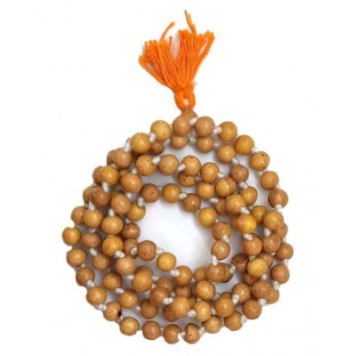 Spherulemuster Tulsi Mala (8mm) Beads with Gomukhi Jholi (Digital Print) and Ashtgandh Chandan Tika