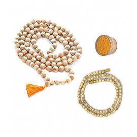 Spherulemuster Tulsi Mala Original (108+1) Beads with Original Kanthi Mala (1 Round) with Chandan Tika