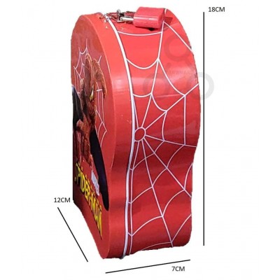 Spiderman Printed Metal Piggy Bank | Coin Box Money Box for Kids with Lock & key | Perfect gift for Birthday return gifts