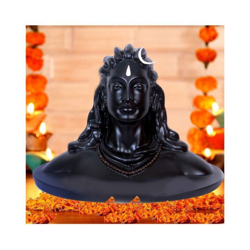 Spiritualis Mantra Black Resin Adiyogi Shiv Idol iFigurines - Pack of 1